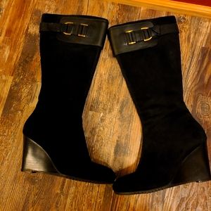 Aerosoles size 6.5 women's black calf boots